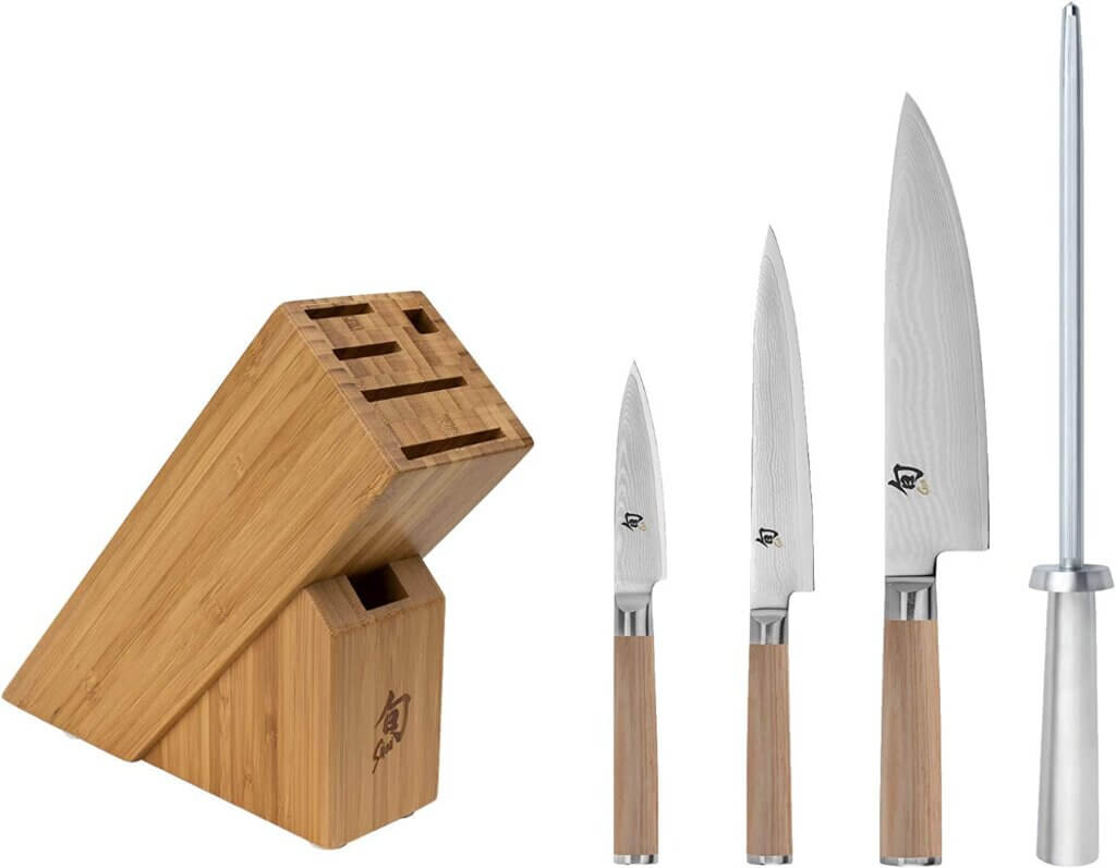  Shun Cutlery Classic Blonde 5-Piece Starter Block Set