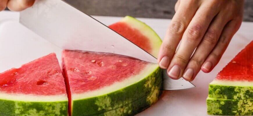 cutting watermelon