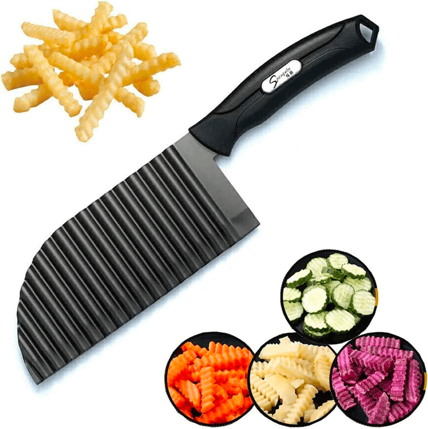 Crinkle Potato Cutter - 2.9" x 11.8" Stainless Steel
